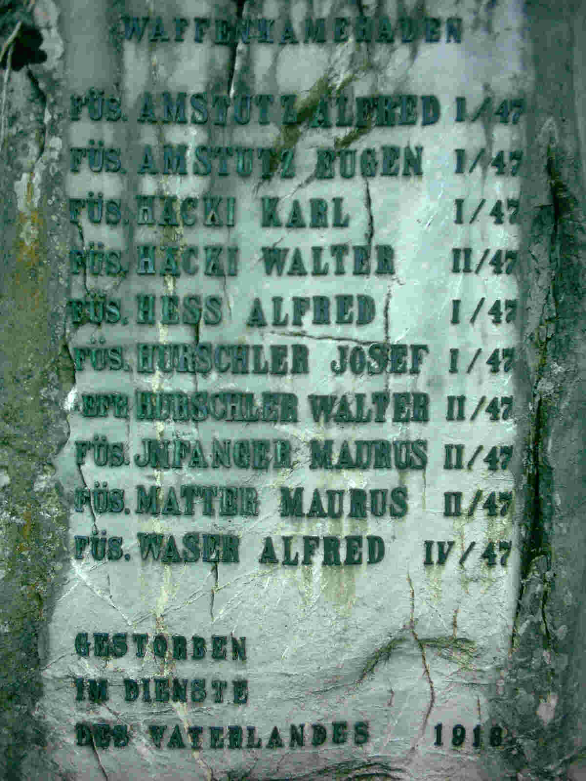 Gedenkstein 1Weltkrieg